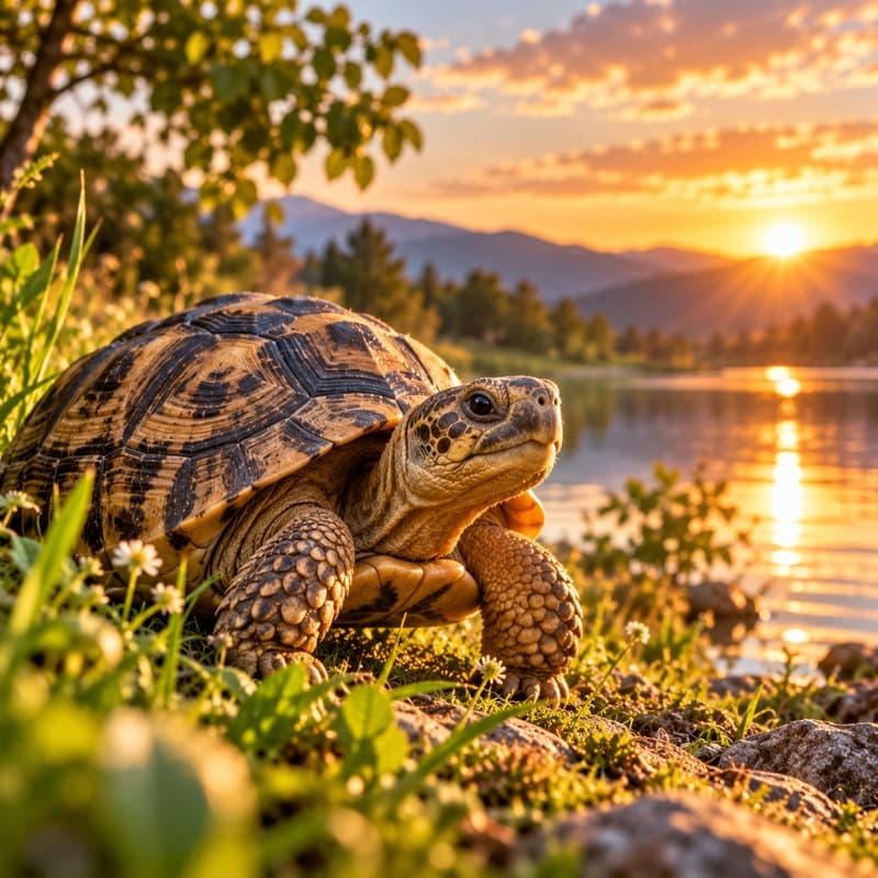 Une tortue dans son environnement naturel